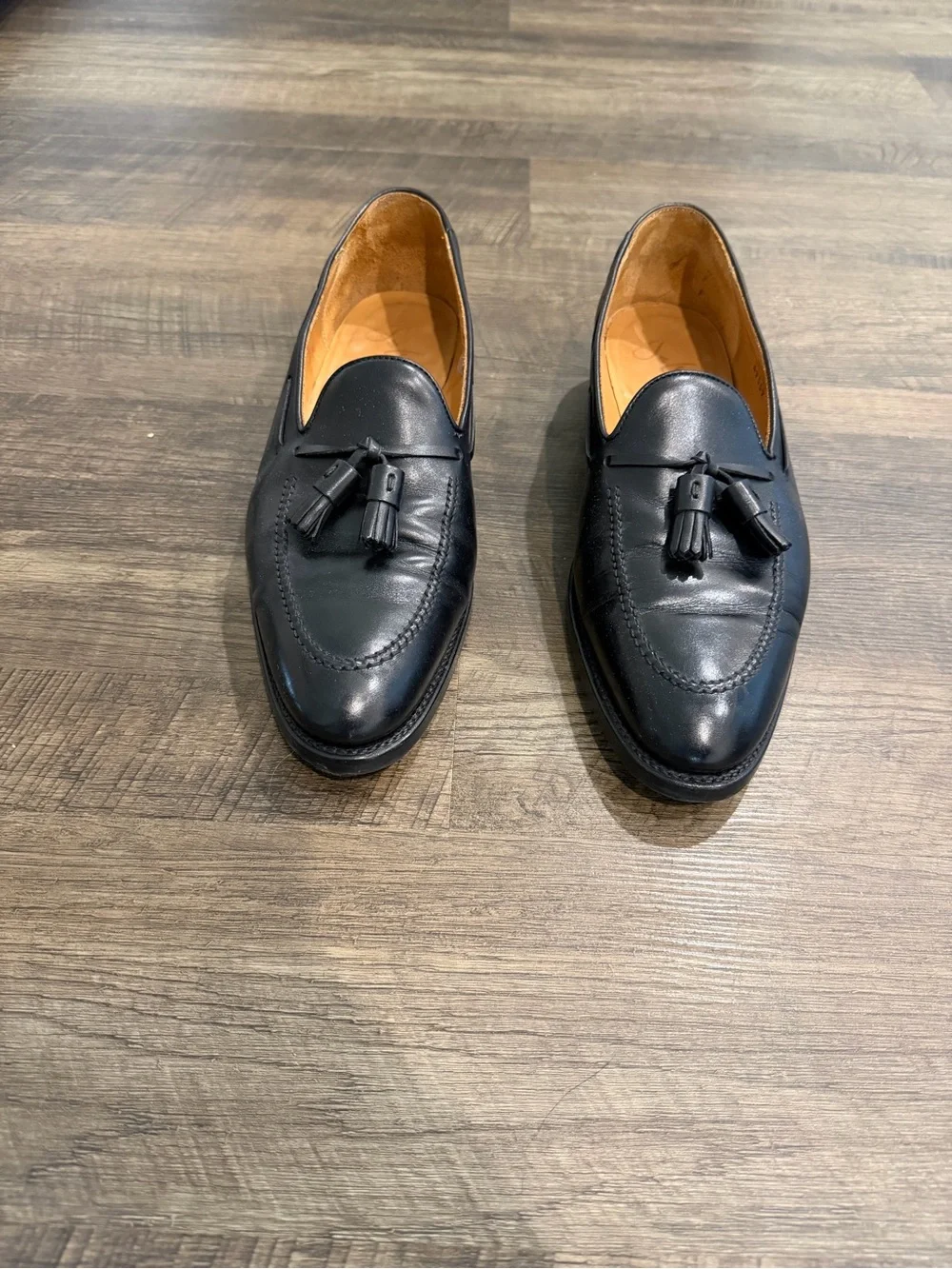 J. Fitzpatrick Black Tassel Loafers for Men